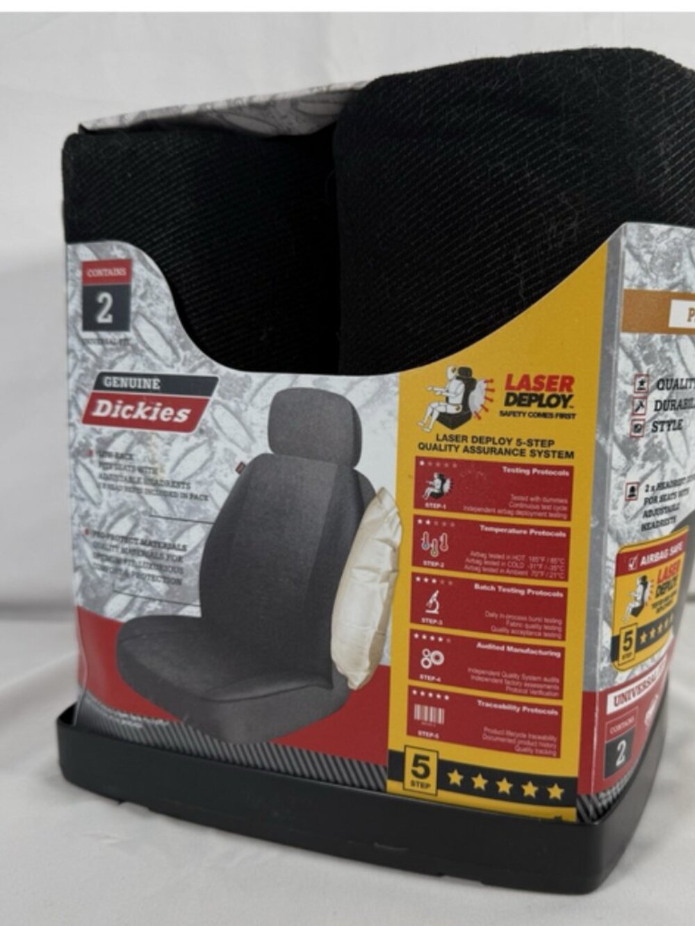 Genuine Dickies Premium Car Seat Covers Universal Fit Black 2-Pack NEW IN BOX